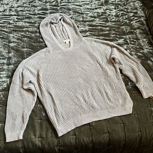 Grey Knit Lightweight Hoodie